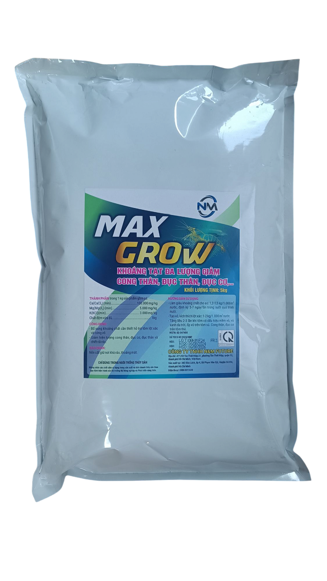 MAX GROW – Khoáng tạt đa lượng giảm cong thân, đục cơ cho tôm hiệu quả